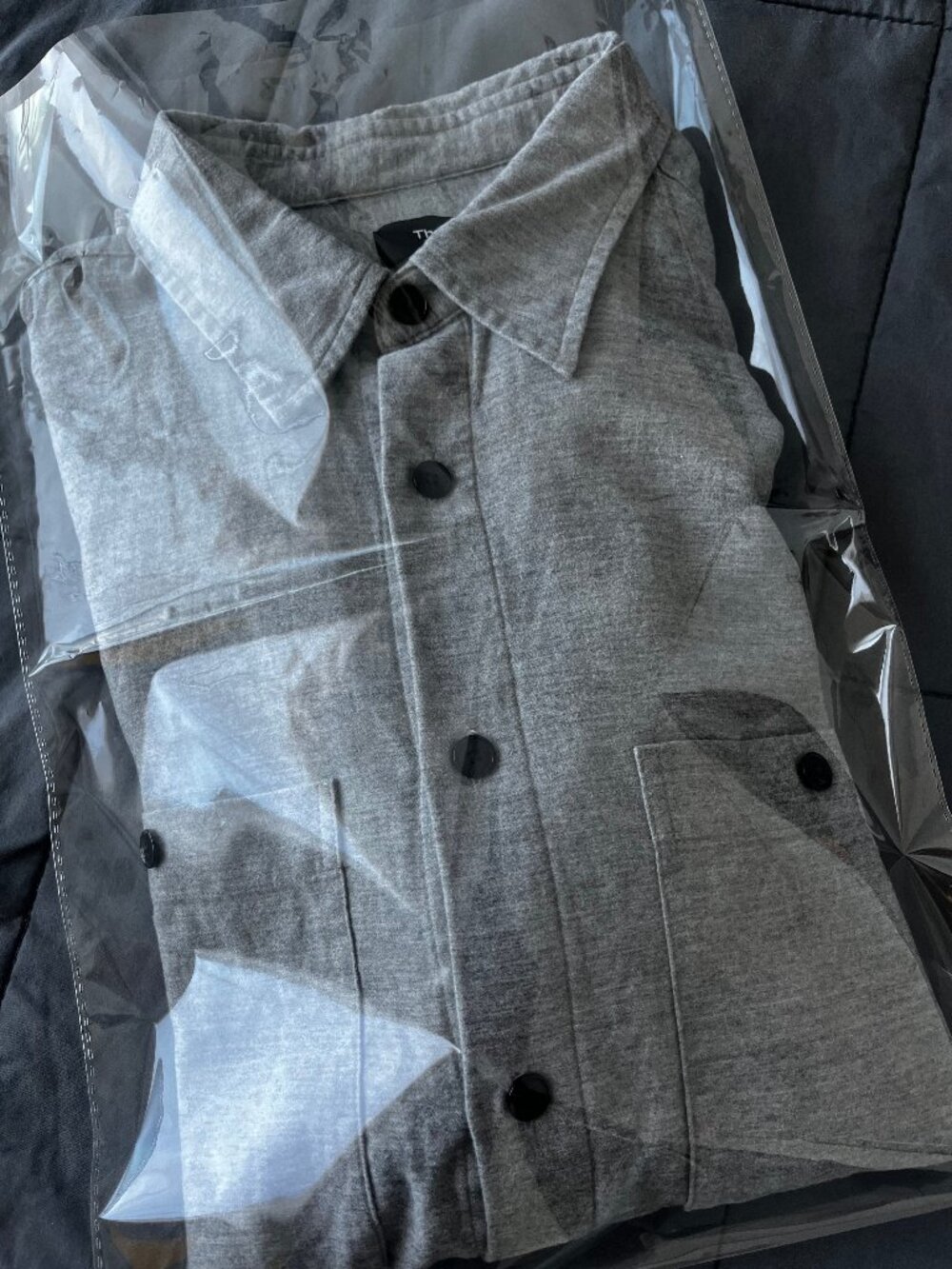 Theory Men's Noll Maxson Brushed Cotton Shirt Grey - Size L